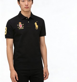 Ralph Lauren Black Gold Pony Polo Shirt view 1