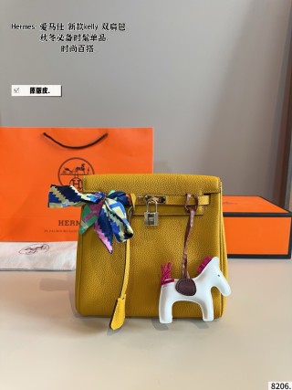 Hermès Kelly Ado Backpack Grey view 2