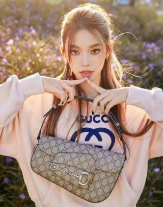 Gucci GG Canvas Shoulder Bag Beige view 2