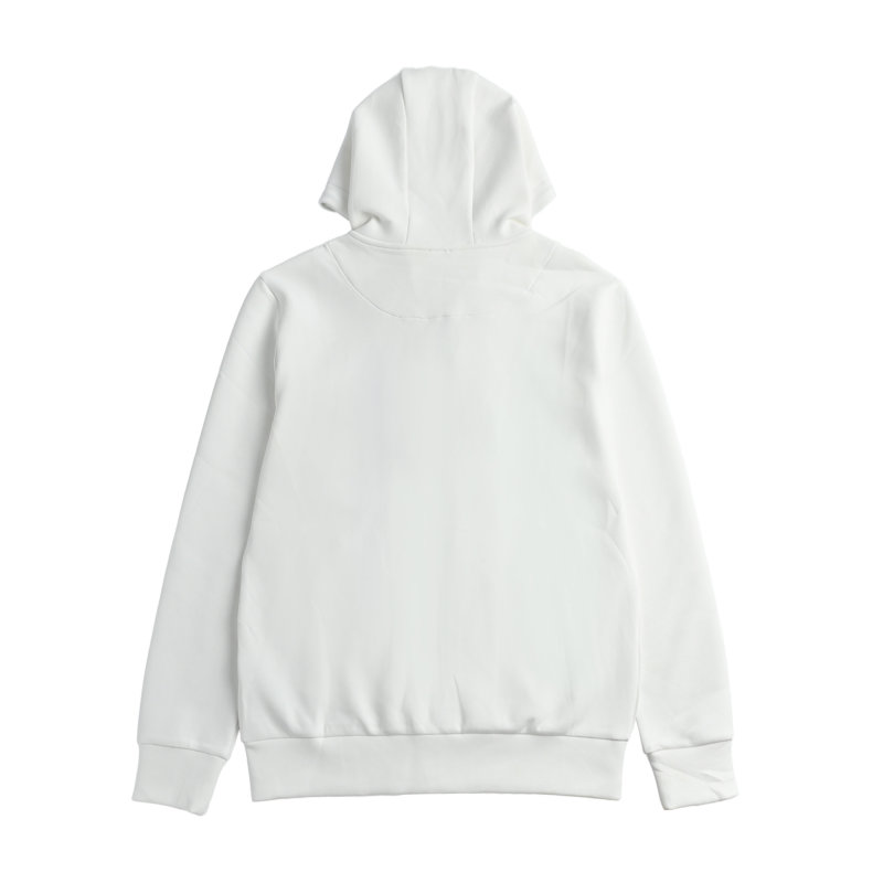 Stone Island White Zip Hoodie Jacket with Black Pocket view