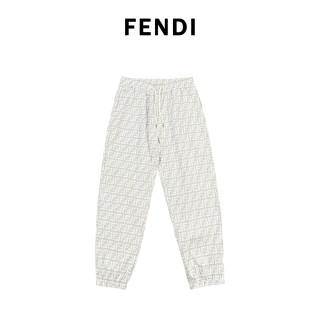 Fendi Monogram Straight Leg Pants White Grey view 10