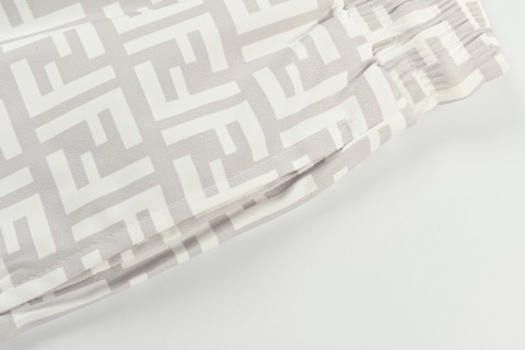 Fendi Monogram Straight Leg Pants White Grey view 13