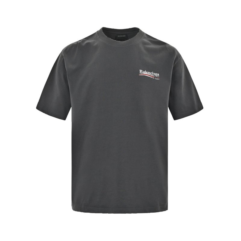 Balenciaga Black Logo T-Shirt with Red Stripe view
