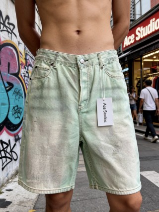 Essentials Women's Mint Green Denim Shorts view 4