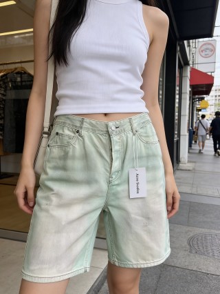 Essentials Women's Mint Green Denim Shorts view 7