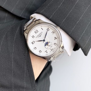 Longines Master Collection Moon Phase Silver Steel Watch view 4