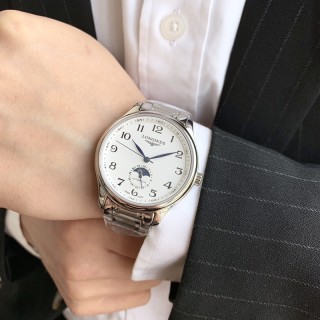 Longines Master Collection Moon Phase Silver Steel Watch view 5