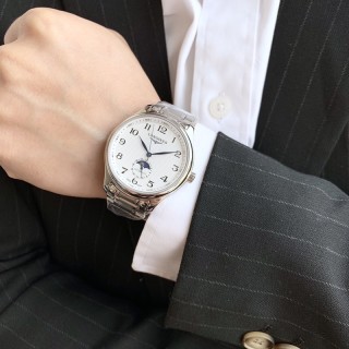 Longines Master Collection Moon Phase Silver Steel Watch view 6