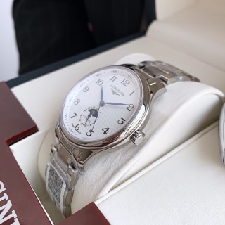 Longines Master Collection Moon Phase Silver Steel Watch view 7