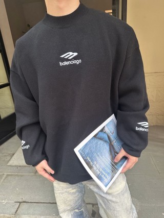 Balenciaga Black Logo Sweatshirt view 4