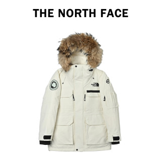 The North Face Expedition Parka Cream Multi-Pocket Down Jacket