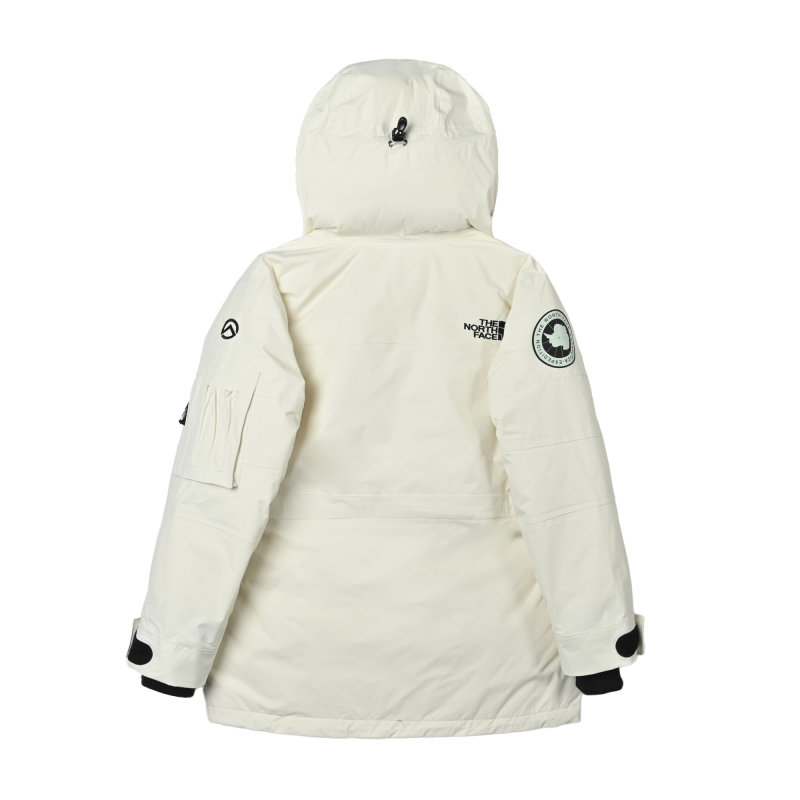 The North Face White Down Parka Jacket with Fur Hood view