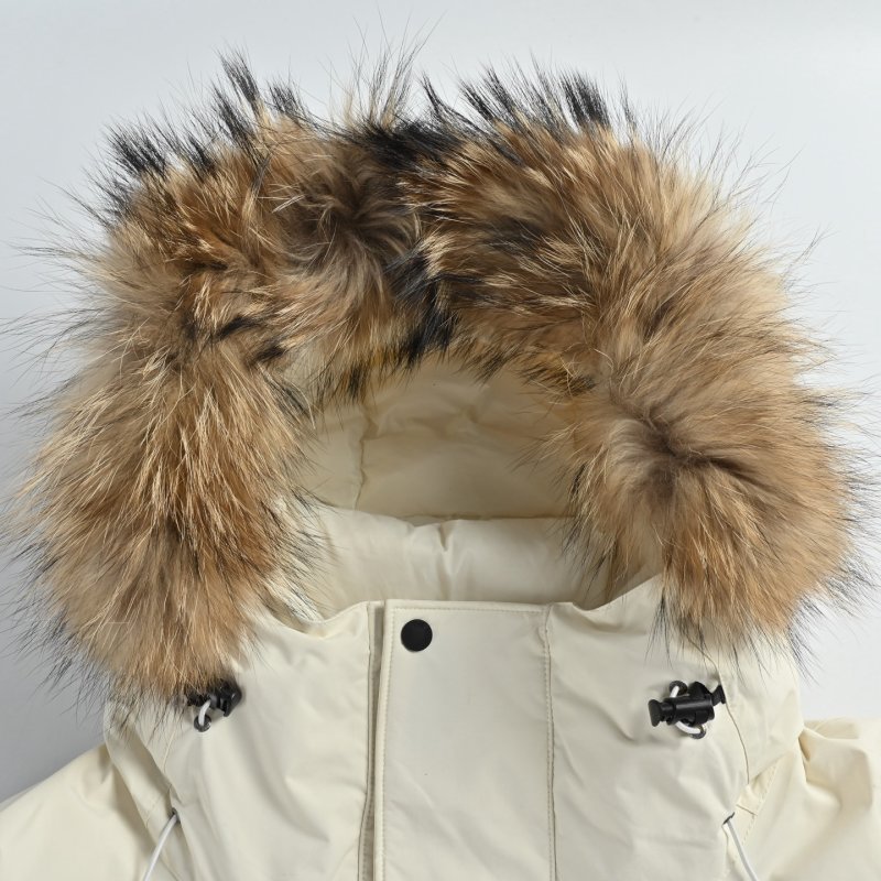 The North Face White Down Parka Jacket with Fur Hood view