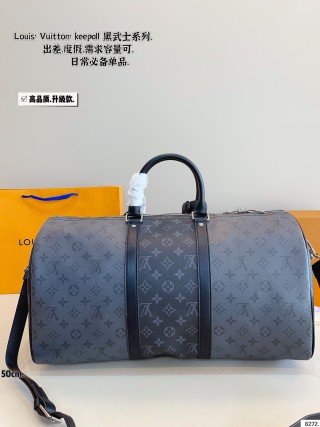 Louis Vuitton Keepall 50 Monogram Canvas Travel Bag Black view 5
