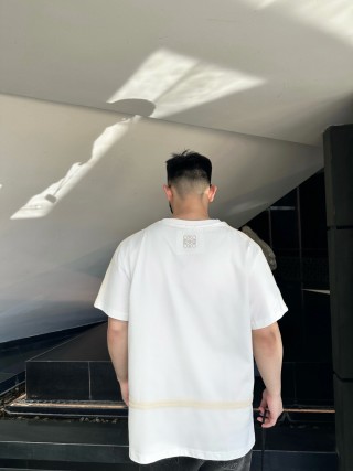 Essentials White Short-Sleeve T-Shirt with Chest Stripe view 2