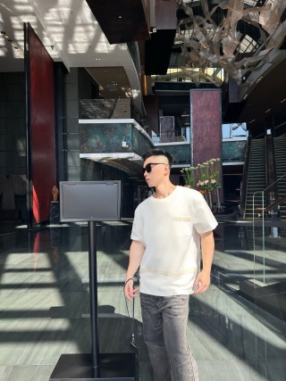 Essentials White Short-Sleeve T-Shirt with Chest Stripe view 5