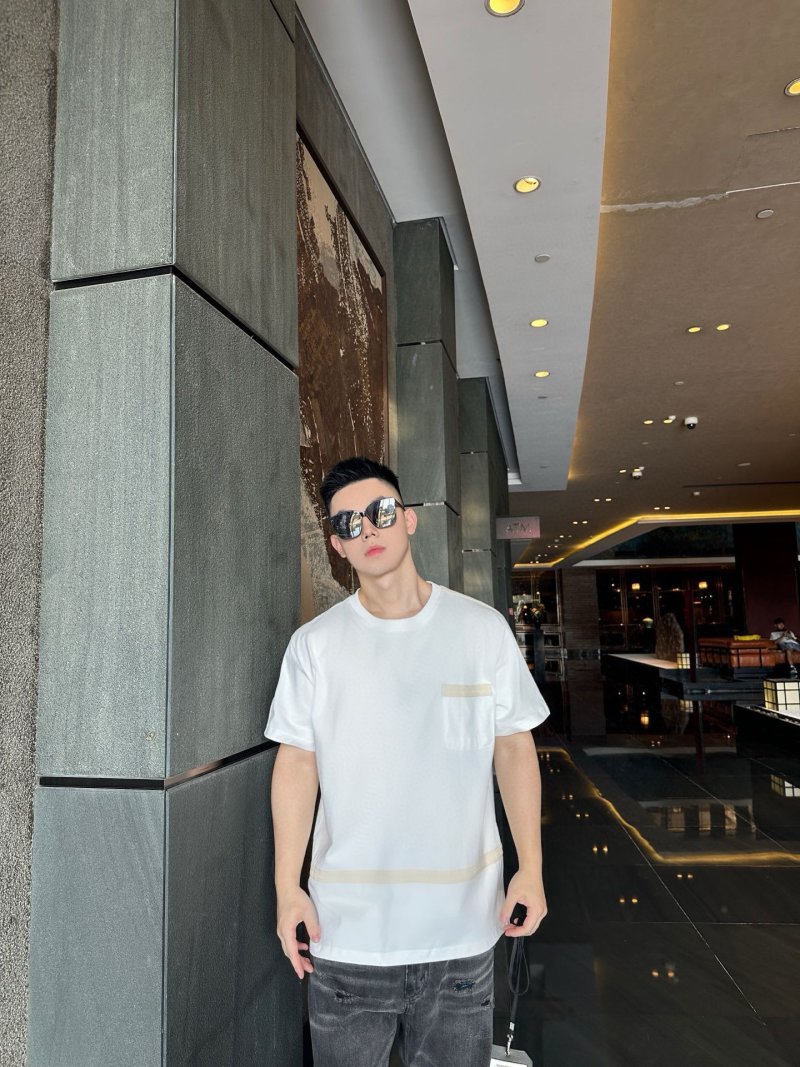 Essentials White Short-Sleeve T-Shirt with Chest Stripe view