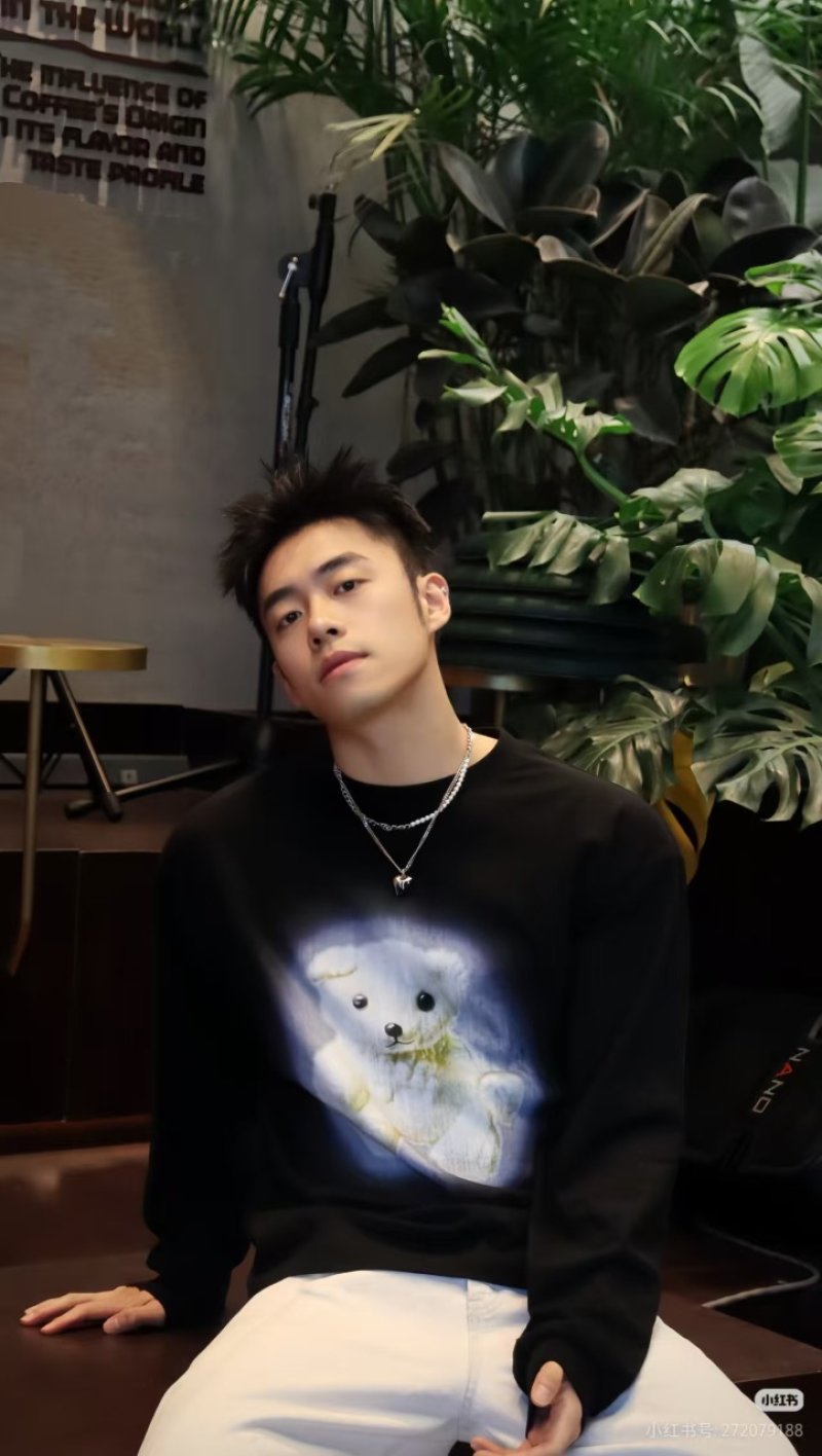 Black Oversized Long Sleeve T-Shirt with White Dog Graphic view