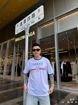 Gucci Logo Stripe Short Sleeve Crop T-Shirt White view 9