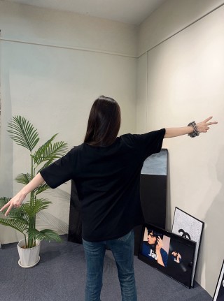 Black Oversized Polo Short Sleeve T-Shirt view 7