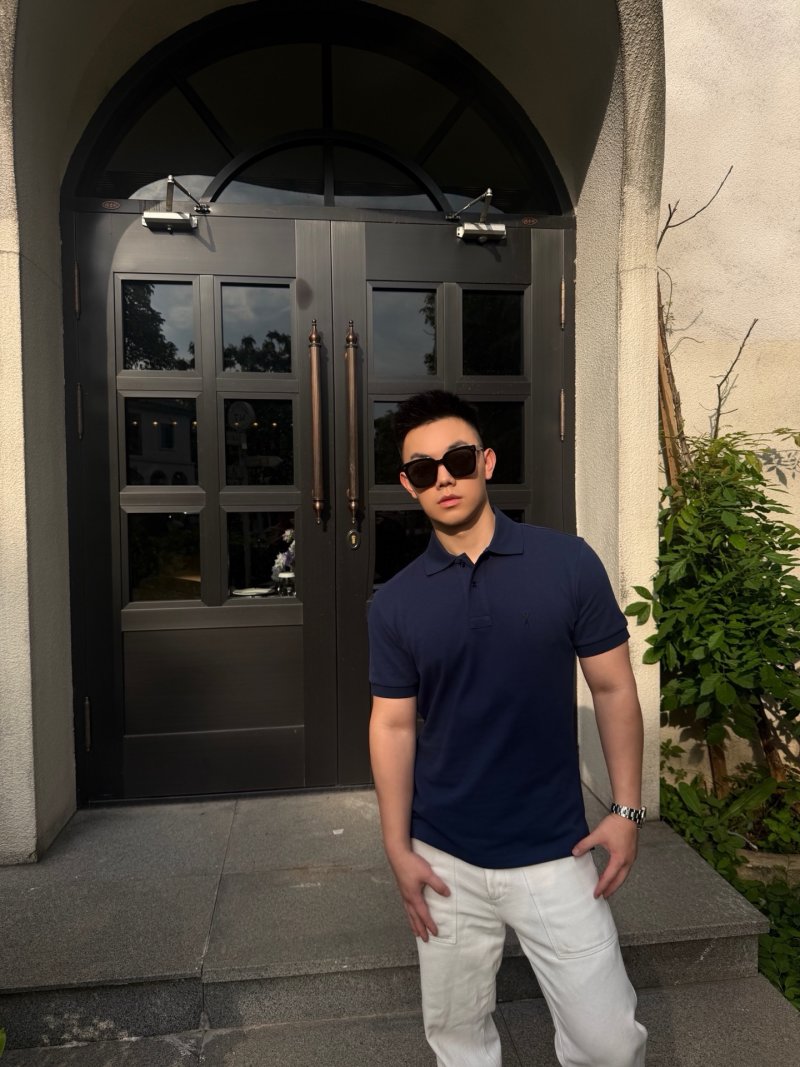 Essentials Navy Blue Short-Sleeve Polo Shirt