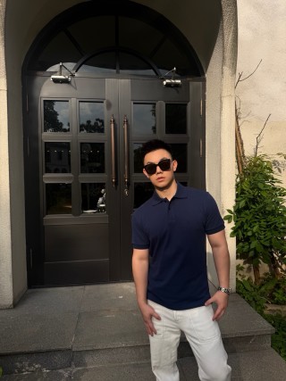 Essentials Navy Blue Short-Sleeve Polo Shirt view 1