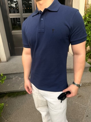 Essentials Navy Blue Short-Sleeve Polo Shirt view 4