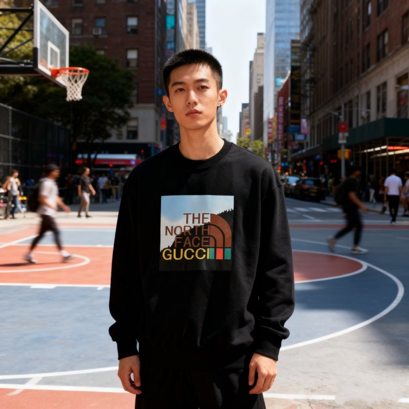 The North Face Forest Print Crewneck Sweatshirt Black view