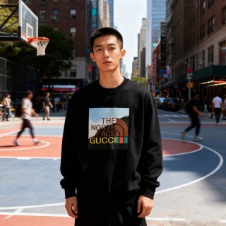 The North Face x Gucci Inspired Black Crewneck Sweatshirt view 2