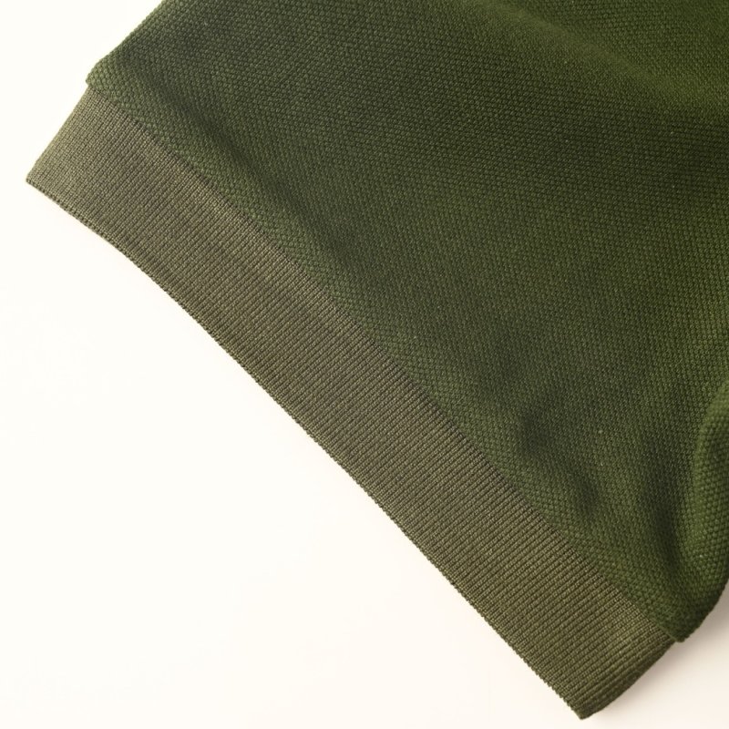 Burberry Forest Green Zip Polo Shirt view
