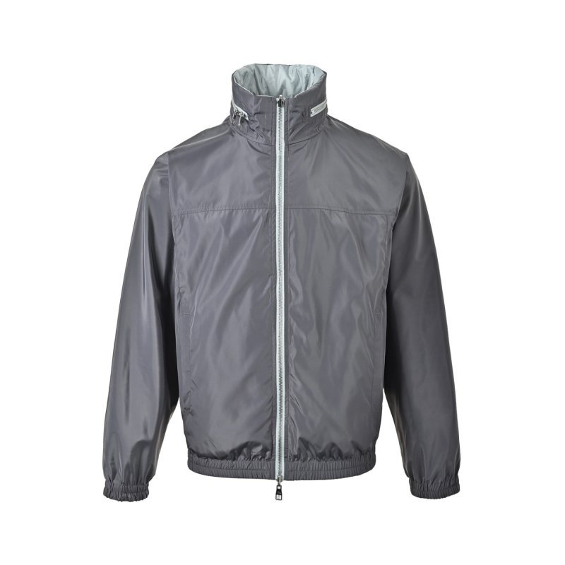 Light Blue Quilted Zip Jacket view