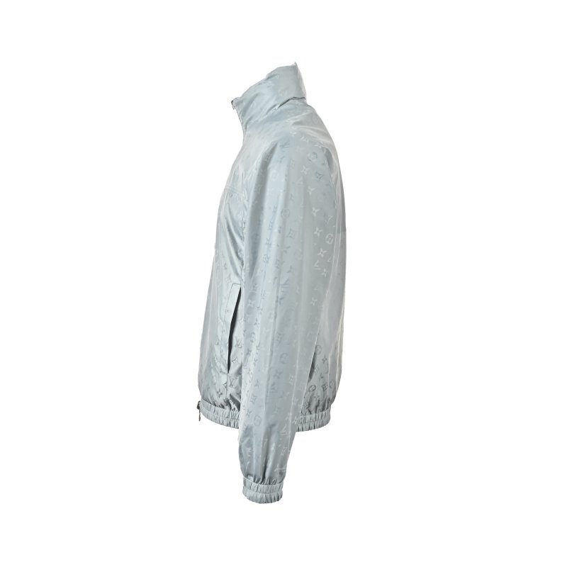 Light Blue Quilted Zip Jacket view