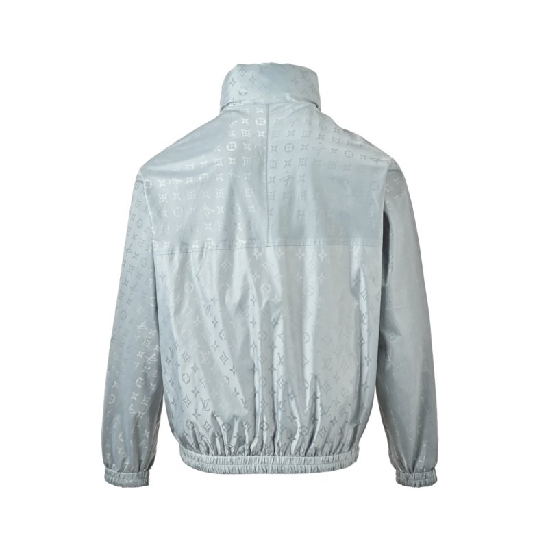 Light Blue Quilted Zip Jacket view