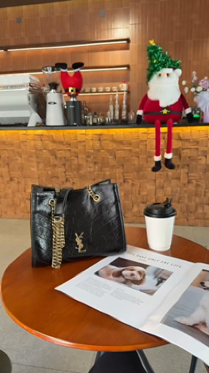 Saint Laurent Niki Small Black Quilted Tote Bag