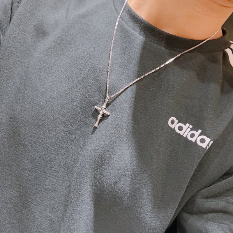 Gucci Anger Forest Double G Cross Pendant Necklace Silver view
