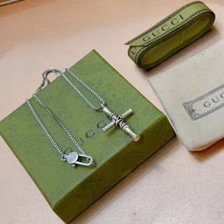 Gucci Anger Forest Double G Cross Pendant Necklace Silver view 7