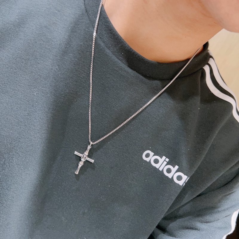 Gucci Anger Forest Double G Cross Pendant Necklace Silver view