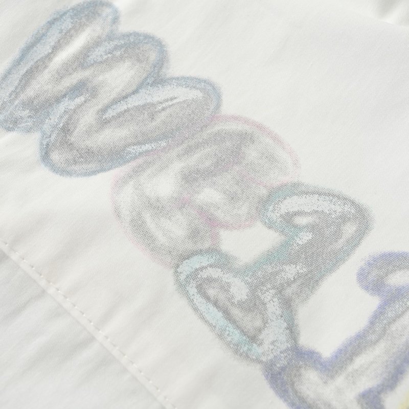 Pastel Gradient Logo Print Oversized Shirt White view