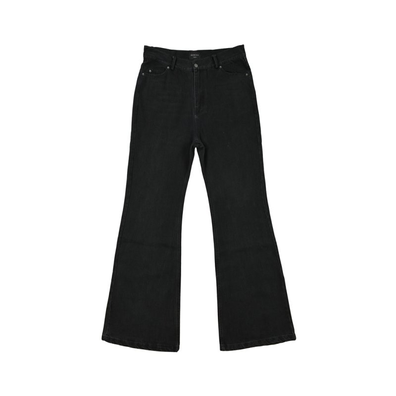 Black Wide-Leg Flare Trousers view