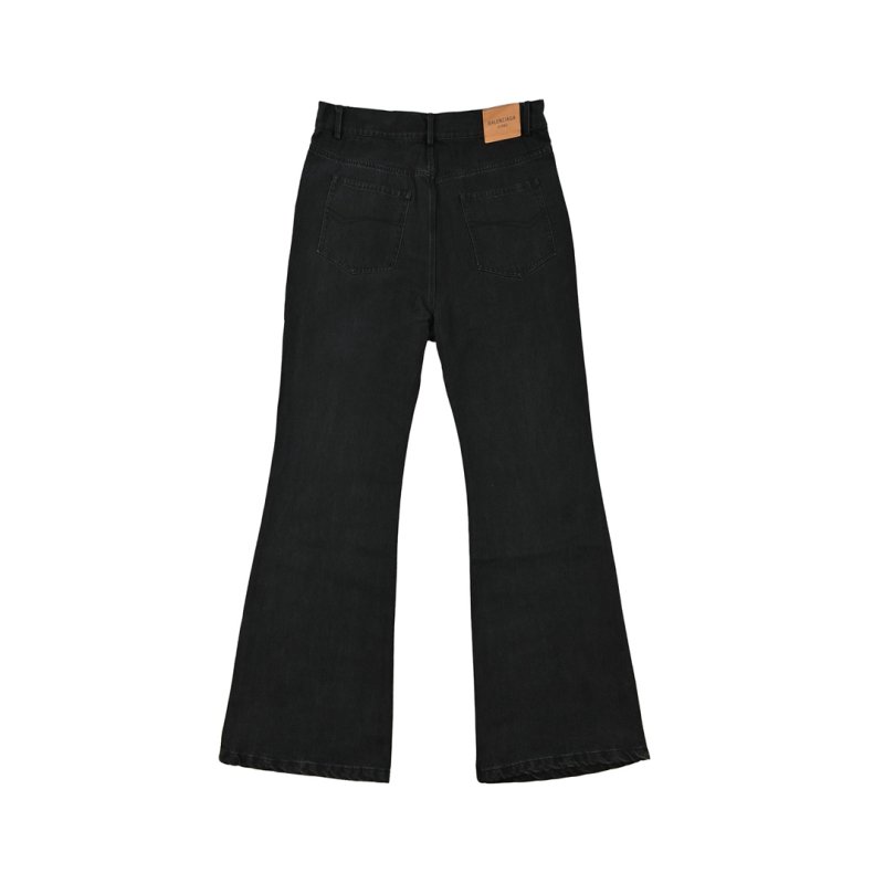 Black Wide-Leg Flare Trousers view