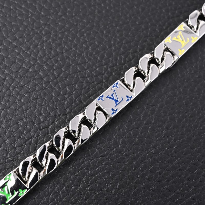 Louis Vuitton LV Mosaic Enamel Letter Metal Chain Bracelet view