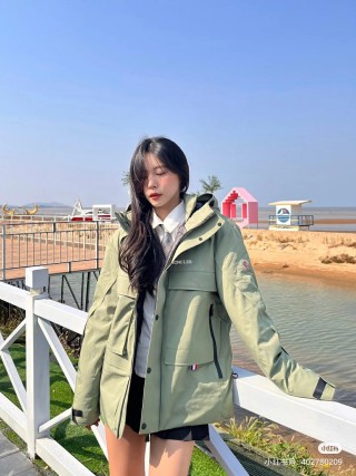 Sage Green Quilted Down Jacket with Hood view 2