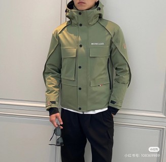 Sage Green Quilted Down Jacket with Hood view 7