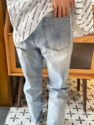 Premium Light Wash Straight-Leg Jeans view 6