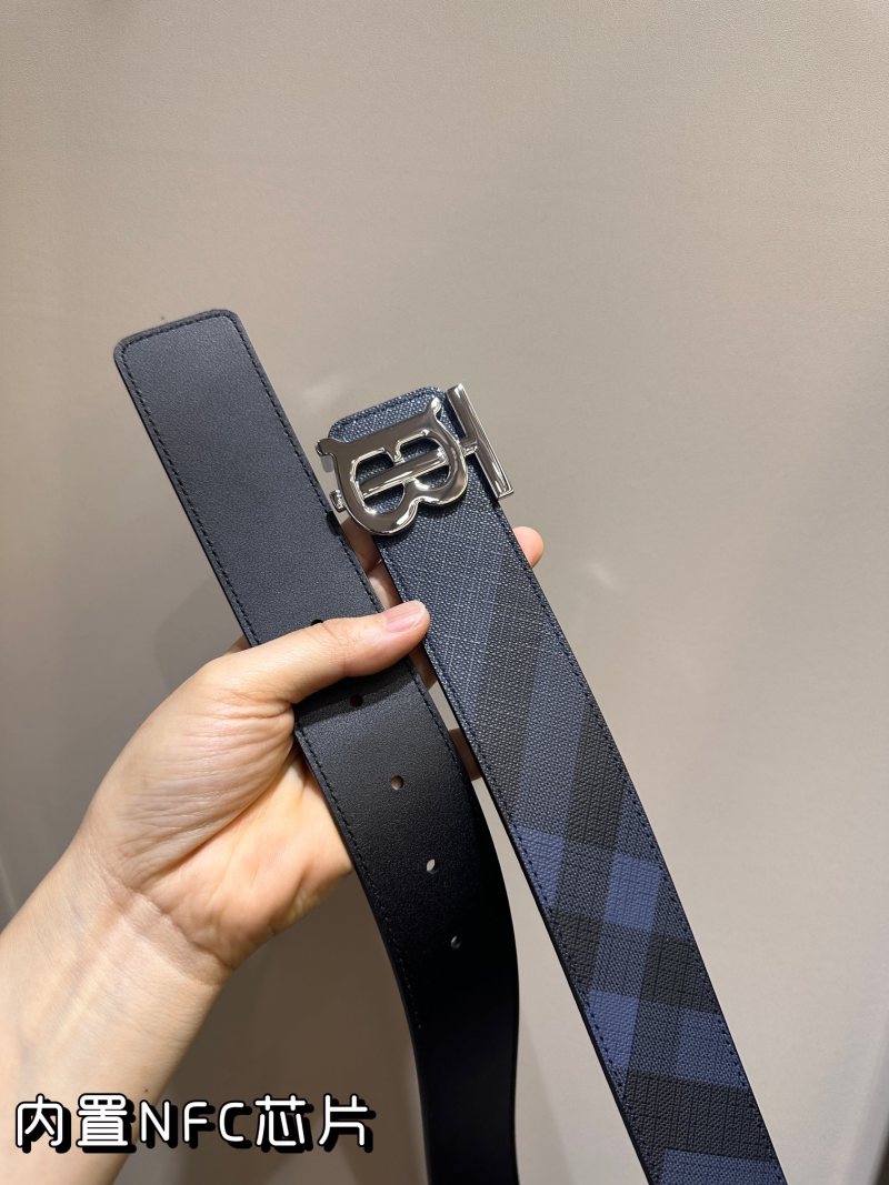 Burberry TB Reversible Leather Belt Navy