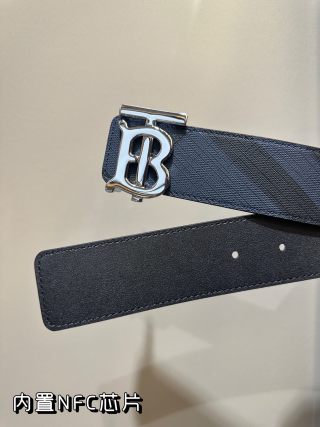 Burberry TB Reversible Leather Belt Navy view 2