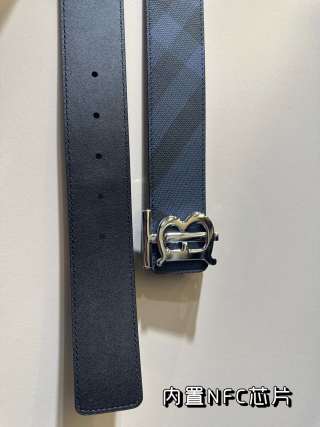 Burberry TB Reversible Leather Belt Navy view 5