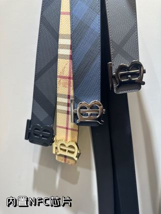 Burberry TB Reversible Leather Belt Navy view 8