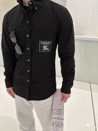 Black Long-Sleeve Button-Up Shirt view 3