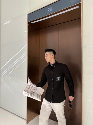 Black Long-Sleeve Button-Up Shirt view 5